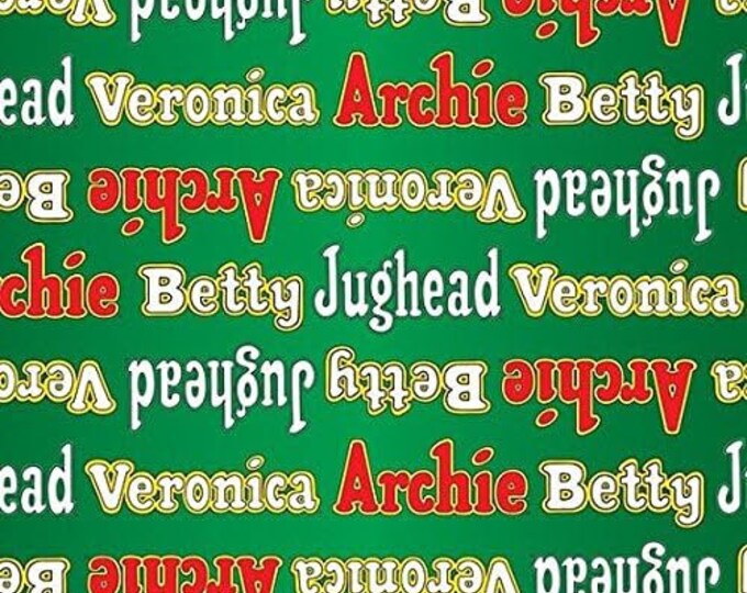 Camelot Fabrics Archie Comics LOGO Character Names Premium Quality 100% Cotton Fabric (CA108)