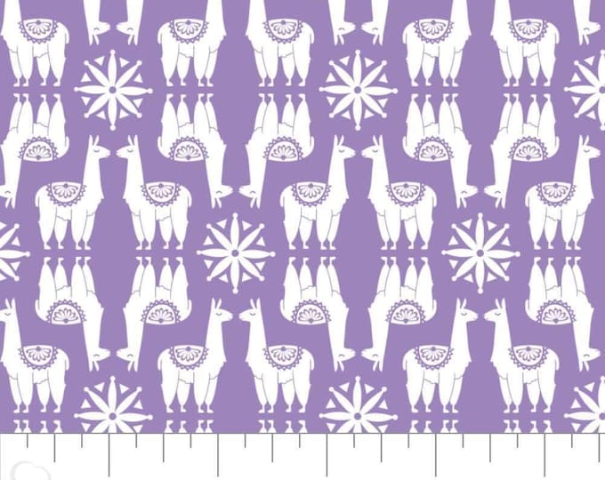 Camelot Fabrics Llama Drama Proud Llamas Purple Premium Quality 100% Cotton Fabric (CA998KK)