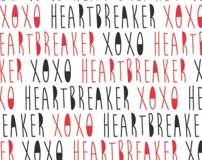 Camelot Fabrics Handwritten XOXO White/Red Premium Quality 100% Cotton Fabric (CA1410KK)