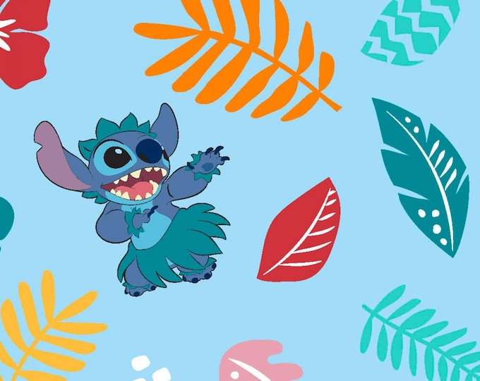 Springs Creative Disney Lilo & Stitch Hula Blue Premium Quality 100% Cotton Fabric (SC1533KK)