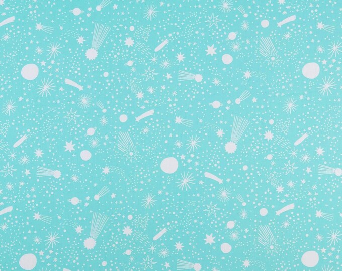 Robert Kaufman Magical Rainbow Unicorns Shooting Stars Mint Premium Quality 100% Cotton Fabric (RK410KK)