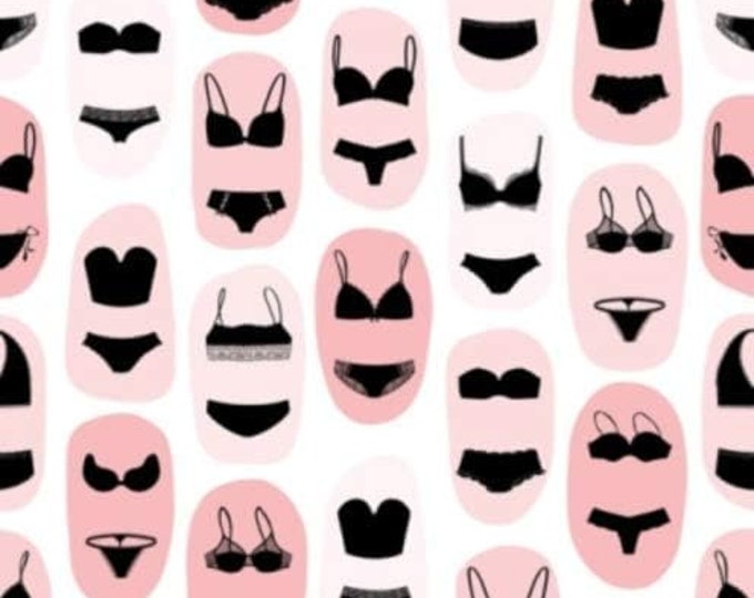 Quilting Treasures OOH La La Lingerie paired Undies White Premium Quality 100% Cotton Fabric (QT585)