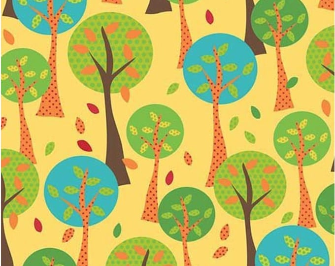 Quilting Treasures On The Road Trees Yellow Premium Quality 100% Cotton Fabric (QT320AA)
