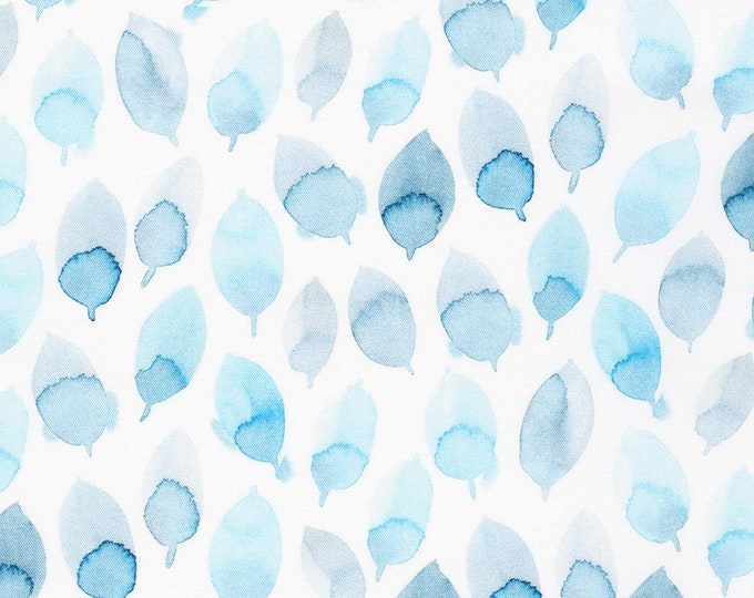 Robert Kaufman Chelsea Leaves Blue Premium Quality 100% Cotton Fabric (RK408KK)