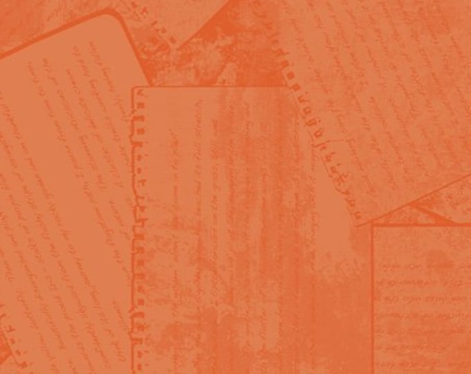 Susybee Journal Pages Orange Premium Quality 100% Cotton Fabric (SB118)