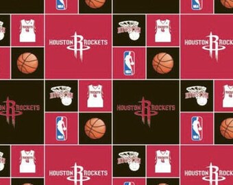 Sykel Enterprises NBA Prints Houston Rockets Red Premium Quality 100% Cotton Fabric (M365)