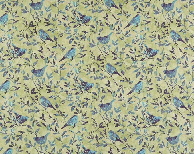 Springs Creative Susan Winget Jasmine Birdy Vine Premium Quality 100% Cotton Fabric (SC1383)