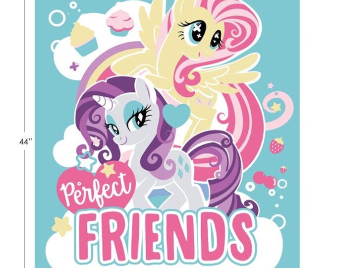 My Little Pony Perfect Friends 35" Panel Camelot 100% Cotton fabric by the panel  (CA421AA)