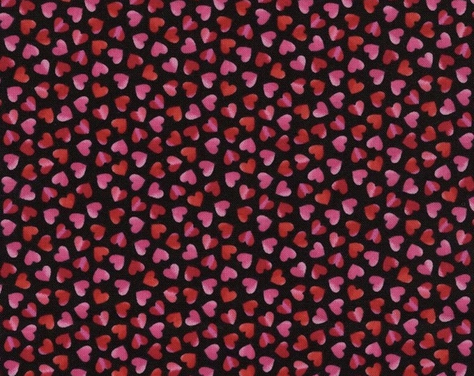 Timeless Treasures Red Ombre Hearts Black Premium Quality 100% Cotton Fabric (TT16XX)