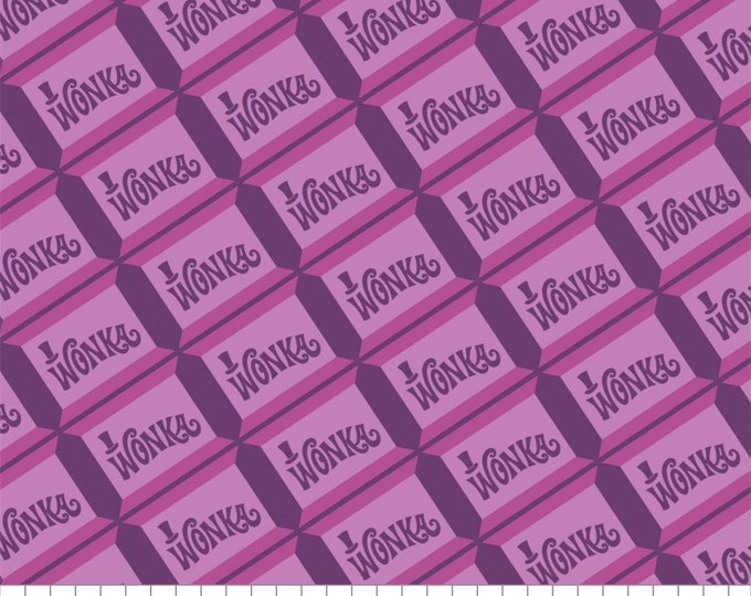 Camelot Fabrics Willy Wonka Chocolate in Purple Premium Quality 100% Cotton Fabric (CA173KK)
