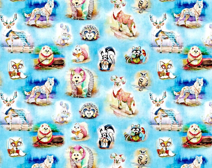 Quilt Fabric Editions Wild And Whimsy Animals Premium Quality 100% Cotton Fabric (M598)