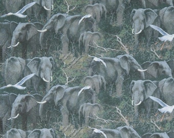 Springs Creative Products Wild Wings Safari Elephants Premium Quality 100% Cotton Fabric (SC115XX)