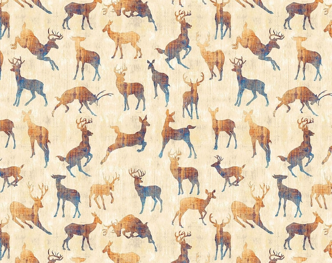 Quilting Treasures Timberland Trail Animal Silhouettes Premium Quality 100% Cotton Fabric (QT886)