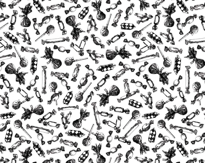 Springs Creative Candy Treats Patrick Lose Happy Halloween White Premium Quality 100% Cotton Fabric (SC711)
