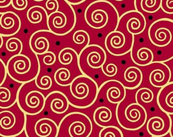 Quilting Treasure Scroll Style 26410 -R Color : RED Premium Quality 100% Cotton Fabric (QT787)
