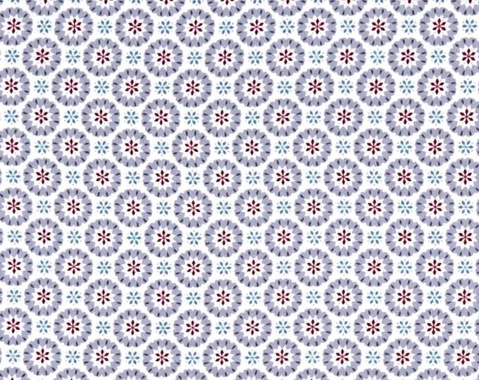 E. E. Schenck Lewis & Irene Hygge Christmas Heart Snowflakes Icy Blue Premium Quality 100% Cotton Fabric (M503)