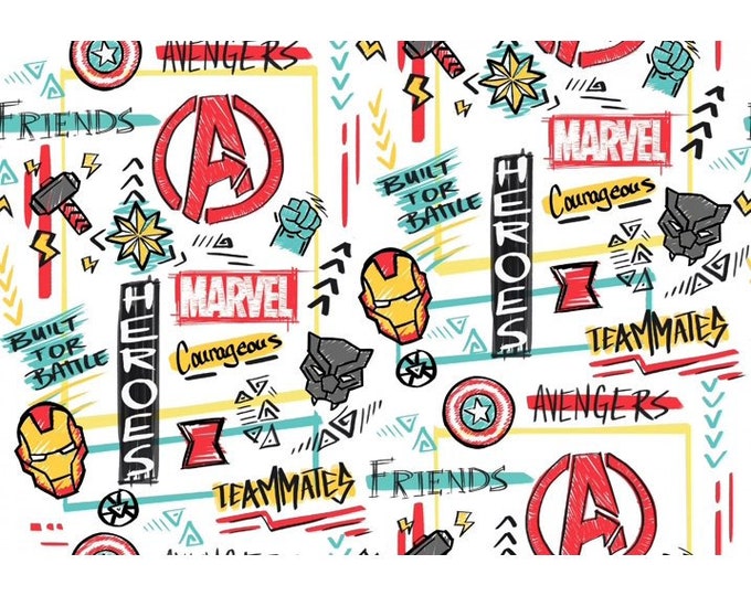 Springs Creative Marvel 73233 Heroes Sketch Premium Quality 100% Cotton Fabric (SC1477BB)