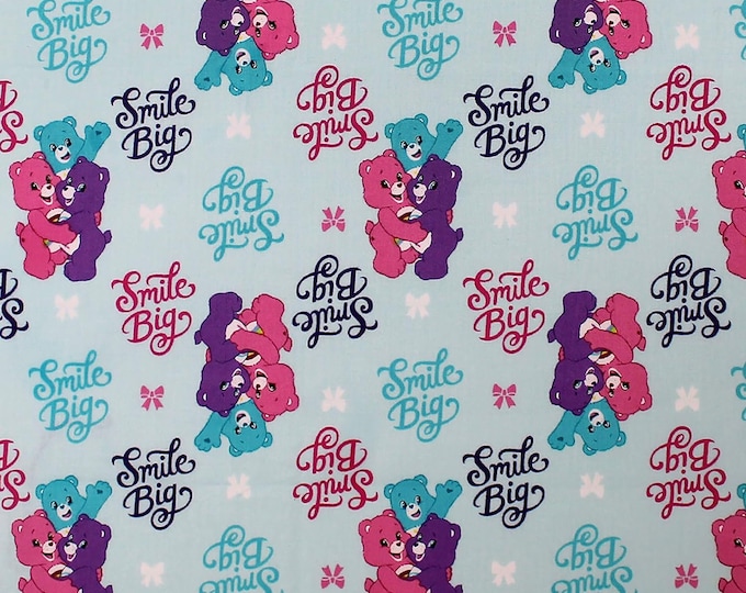 Camelot Fabrics Care Bears Sparkle & Shine Smiles Premium Quality 100% Cotton Fabric (CA921)