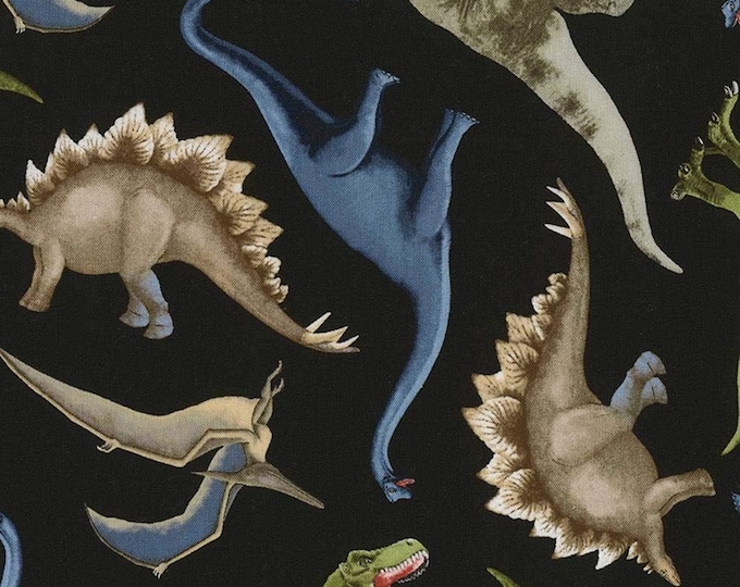 Timeless Treasures Tossed Dinosaurs Dinosaur Premium Quality 100% Cotton Fabric (TT428)