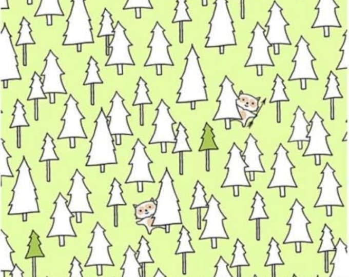 Quilting Treasures Camp S'More Animal Trees White Green Phrases Premium Quality 100% Cotton Fabric (QT664)