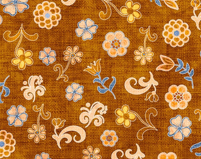 Quilting Treasures Prairie Dreams - Brown - Floral - Toss Premium Quality 100% Cotton Fabric (QT1180XX)