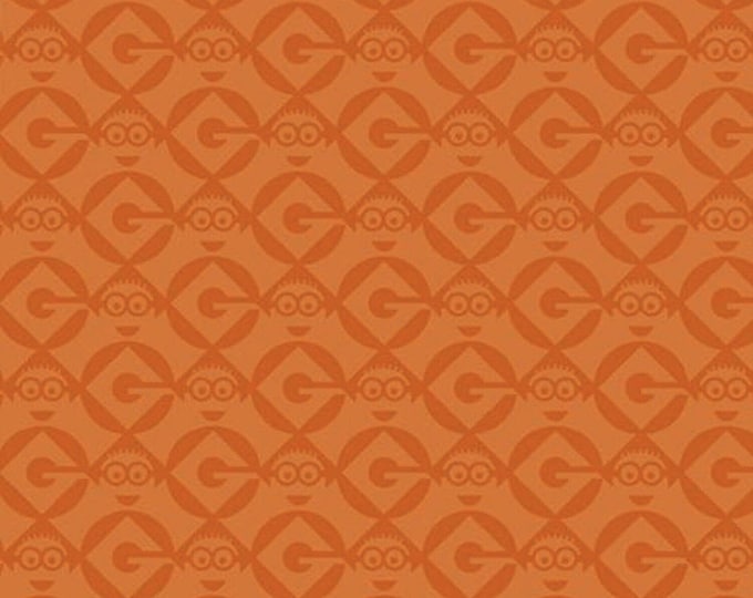 Despicable Me Minions Gru Logo Orange Premium Quality 100% Cotton Fabric (M14)