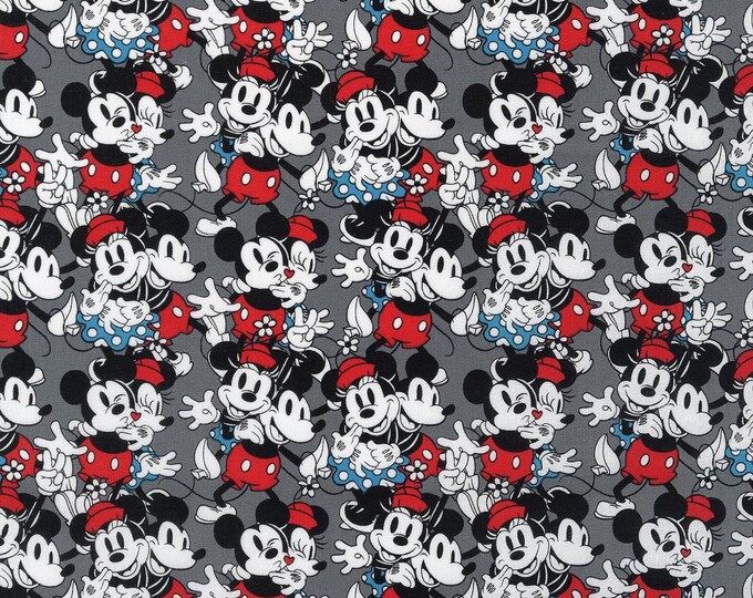 Springs Creative Disney Mickey and Minnie Vintage Love Packed Multi Premium Quality 100% Cotton Fabric (SC124XX)