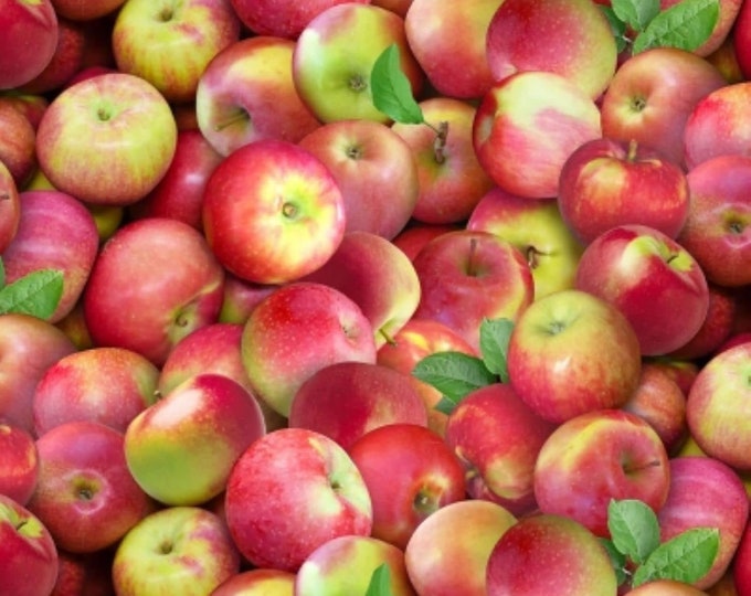 Elizabeth's Studio Food Festival 641 Multi McIntosh Apples Premium Quality 100% Cotton Fabric (ES501BB)