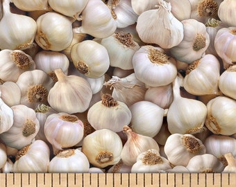 Elizabeth's Studio Food Festival Garlic White Premium Quality 100% Cotton Fabric (ES469)