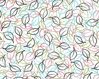 Quilting Treasures Not Your Garden Variety 25771Z Leaf Outline White Premium Quality 100% Cotton Fabric (QT63AA)
