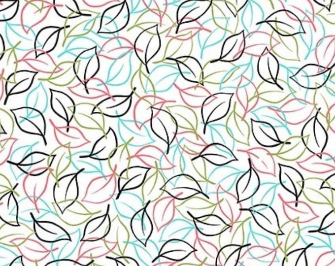 Quilting Treasures Not Your Garden Variety 25771Z Leaf Outline White Premium Quality 100% Cotton Fabric (QT63AA)