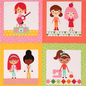Robert Kaufman Career Job And Art Girl 24&quot; Panel Premium Quality 100% Cotton Sold By The Panel. (RK38)