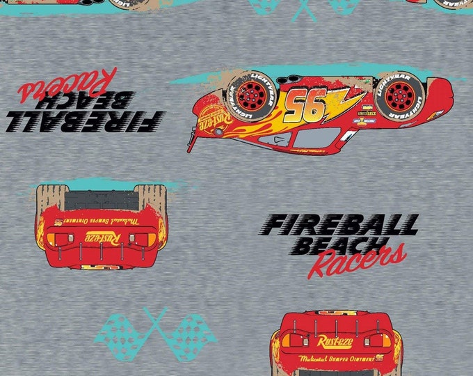 Springs Creative Lightning McQueen Fireball Racer Premium Quality 100% Cotton Fabric (SC401KK)