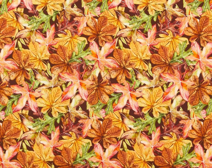 Fabric Editions Holiday Rustic Harvest Leaves Multi Premium Quality 100% Cotton Fabric (M601)