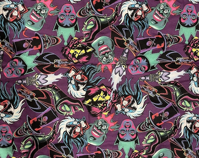 Springs Creative Disney Villains Packed Premium Quality 100% Cotton Fabric (CA1288SC)