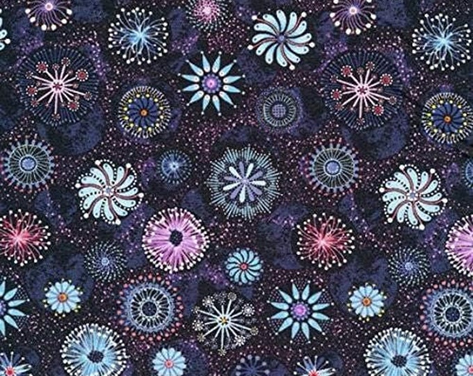 Fabri-Quilt Goanna Walkabout Med Blue Premium Quality 100% Cotton Fabric (FQ27)