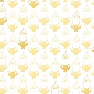Quilting Treasures Despicable Me Minions Kevin Minion Yellow/White Premium Quality 100% Cotton Fabric (M38)