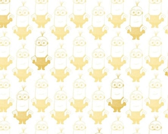 Quilting Treasures Despicable Me Minions Kevin Minion Yellow/White Premium Quality 100% Cotton Fabric (M38)