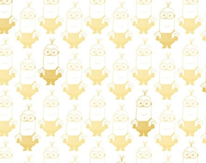 Quilting Treasures Despicable Me Minions Kevin Minion Yellow/White Premium Quality 100% Cotton Fabric (M38)