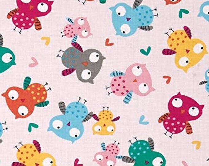 Timeless Treasures Owls Pink Fabric by The Yard Premium Quality 100% Cotton Fabric (TT258)