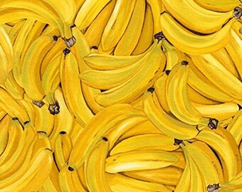 Timeless Treasures Farm Stand Fruit Bananas Premium Quality 100% Cotton Fabric (TT792)