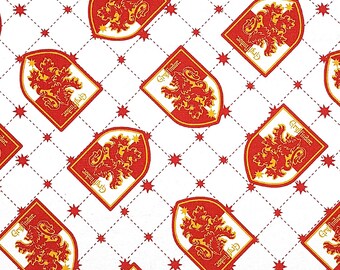 Camelot Fabrics Wizarding World Gryffindor House Pride in White Premium Quality 100% Cotton Fabric (CA1318KK)