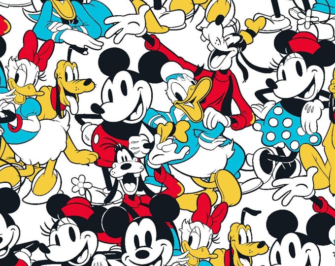 Springs Creative Disney Mickey & Friends Sensational 6 Snapshot Premium Quality 100% Cotton Fabric (SC1521KK)