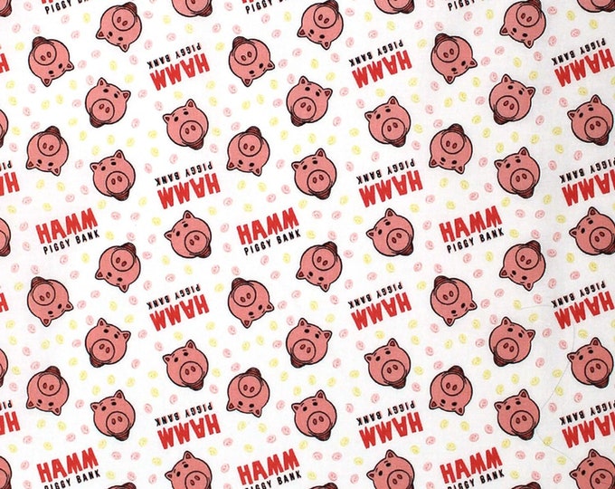 Camelot Fabrics Disney Pixar Toy Story 4 Hamm Toss Multi Premium Quality 100% Cotton Fabric (CA1275KK)