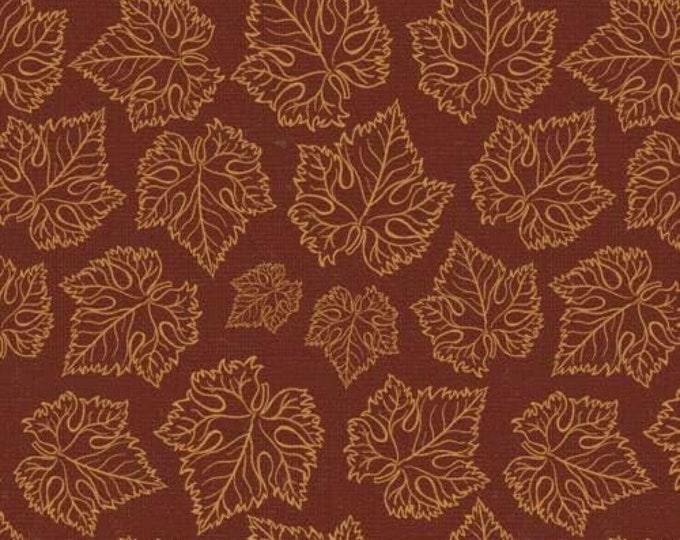 David Textiles Tonal Toss Grape Leaves Wine Beige Premium Quality 100% Cotton Fabric (DA98)