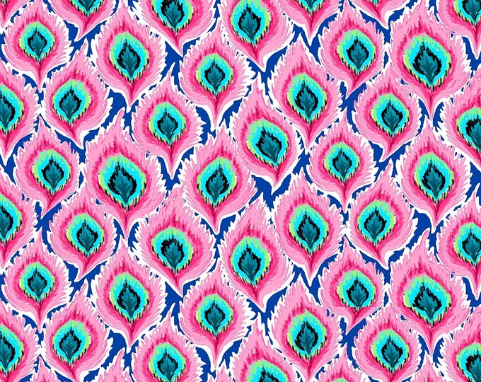 Quilting Treasure Delilah Feathers Pink Premium Quality 100% Cotton Fabric (QT764)