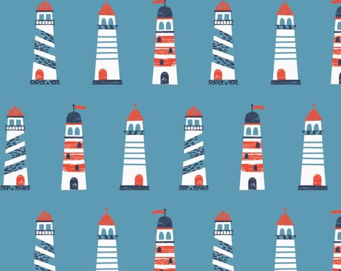 Nautical Lighthouse toss    Camelot fabrics 100% cotton 44" wide fabric Sold by the Yard (CA1048KK)