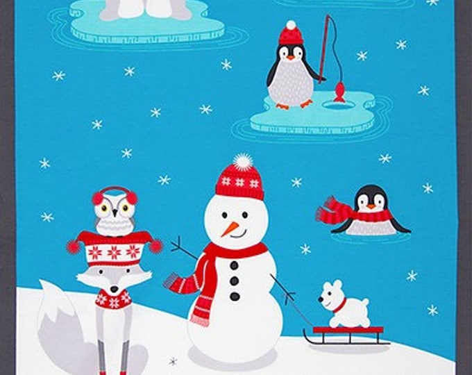 Robert Kaufman Polar Pals 24" Panel Light Blue Premium Quality 100% Cotton Sold By The Panel. (RK28)