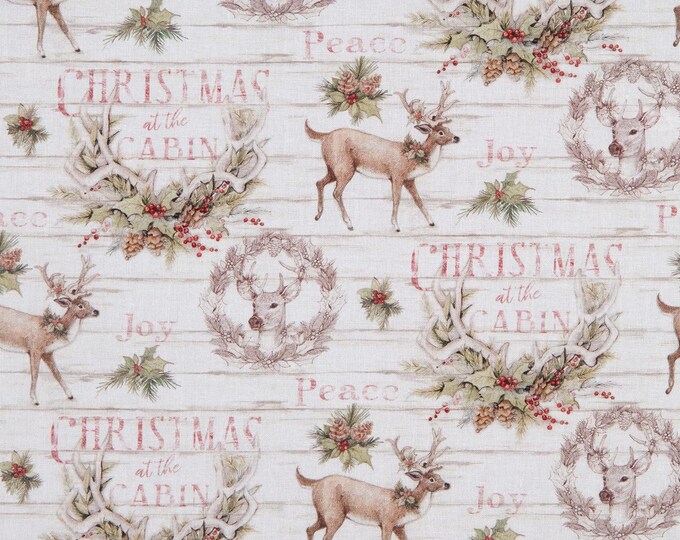 Springs Creative Christmas at The Cabin Premium Quality 100% Cotton Fabric (SC116XX)