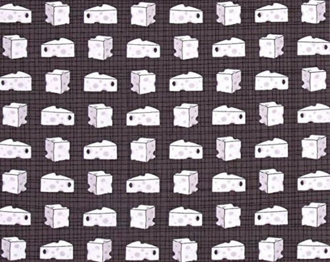 Quilting Treasures Say Cheese Cheese Charcoal Premium Quality 100% Cotton Fabric (QT813)